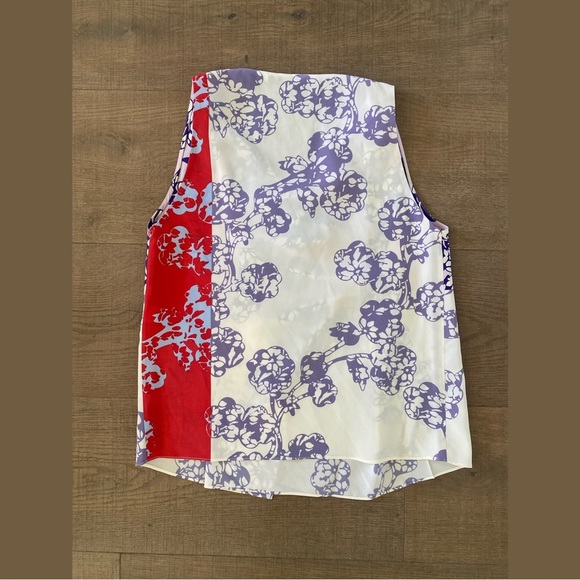 diane von furstenberg dvf imamu draped printed silk blouse - Picture 6 of 6